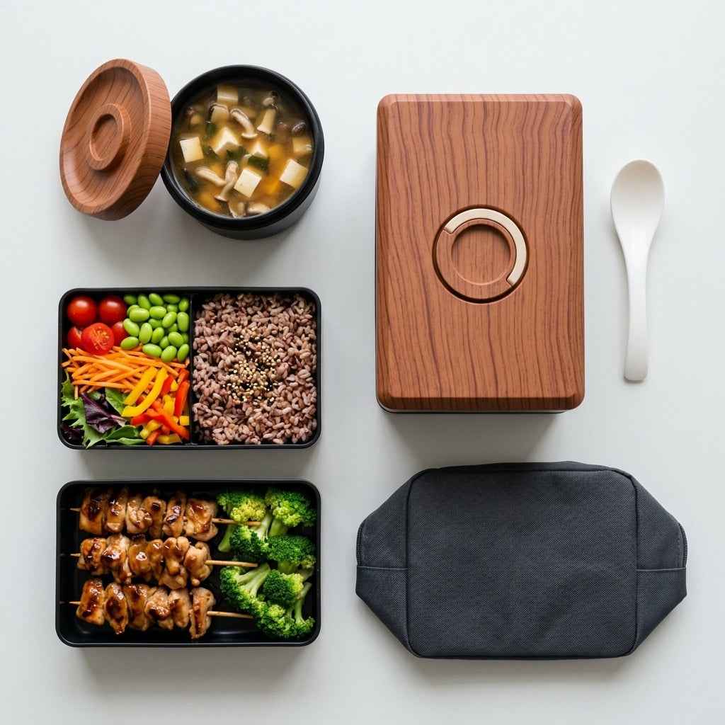 Boîte à lunch compartimentée Untior, style Bento japonais, double compartiment, passe au micro-ondes, pour pique-nique, portable, pour enfants et travailleurs de bureau